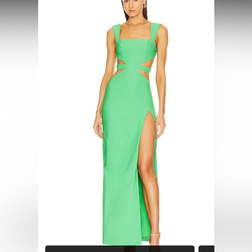 Michael Costello Sadie Gown in Green. NEW AND NEVER WORN